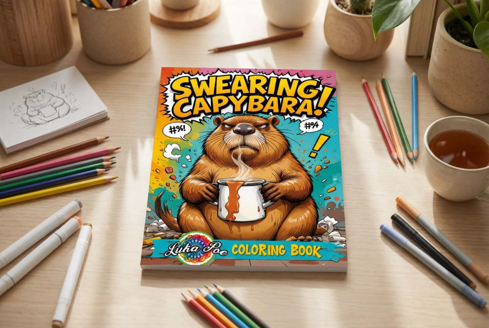 Swearing Capybara Coloring Book
